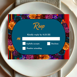 Hochzeit moderner mexikanischer Blume RSVP Karte