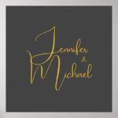 Hochzeit Moderner Minimalistischer Schlichter Kall Poster (Vorne)