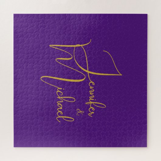 Hochzeit Moderner Minimalistischer Schlichter Kall Puzzle (Horizontal)