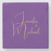 Hochzeit Moderner Minimalistischer Schlichter Kall Steinuntersetzer (Vorderseite)