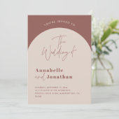 Hochzeit moderner Rostgrün-Schriftzeichen Einladung (Stehend Vorderseite)