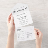 Hochzeit moderner Typografie All In One Einladung (Abreißen)