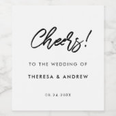 Hochzeit moderner Typografie Weinetikett (Einzelnes Label)