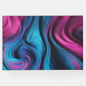 Hochzeit Modernes Abstrakt-Blau und Rosa- Gästebuch (Rückseite)