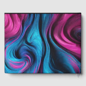 Hochzeit Modernes Abstrakt-Blau und Rosa- Gästebuch (Rückseite)