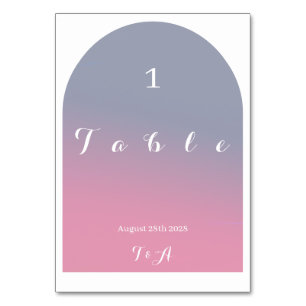 Hochzeit Modernes Arch Pink Lilac Ombre Tischnumme Tischnummer