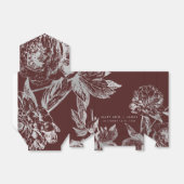 Hochzeit Modernes einfaches, florales Silberburgun Geschenkschachtel (Ungefaltet)