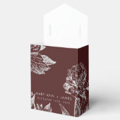 Hochzeit Modernes einfaches, florales Silberburgun Geschenkschachtel (Geöffnet)