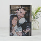 Hochzeit Modernes Foto Ehepaar Dog My Humans Dankeskarte (Stehend Vorderseite)