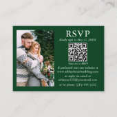 Hochzeit Modernes Minimalistisches Foto Green QR U Begleitkarte (Vorderseite)