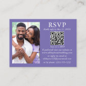 Hochzeit Modernes Minimalistisches Foto Periwinkle Begleitkarte (Vorderseite)