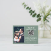 Hochzeit Modernes Minimalistisches Foto Sage Green Begleitkarte (Stehend Vorderseite)
