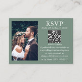 Hochzeit Modernes Minimalistisches Foto Sage Green Begleitkarte (Vorderseite)