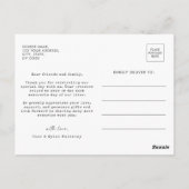 Hochzeit Modernes Minimalistisches Script Foto Vie Postkarte (Rückseite)