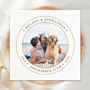 Hochzeit Modernes Personalisiertes Foto Serviette