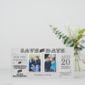 Hochzeit Modernes Vintag Save the Date 2 Foto (Stehend Vorderseite)