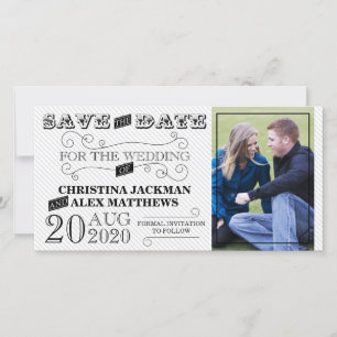 Hochzeit Modernes Vintages Save the Date Foto
