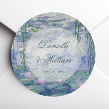 Hochzeit Monet Florale Seerosen Elegante Schrift
