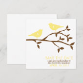 Hochzeit Monogram Liebesvögel Save the Date (Vorne/Hinten)