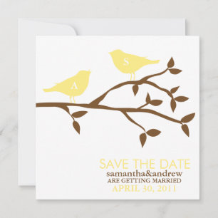 Hochzeit Monogram Liebesvögel Save the Date