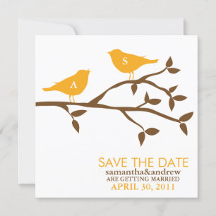 Hochzeit Monogram Liebesvögel Save the Date