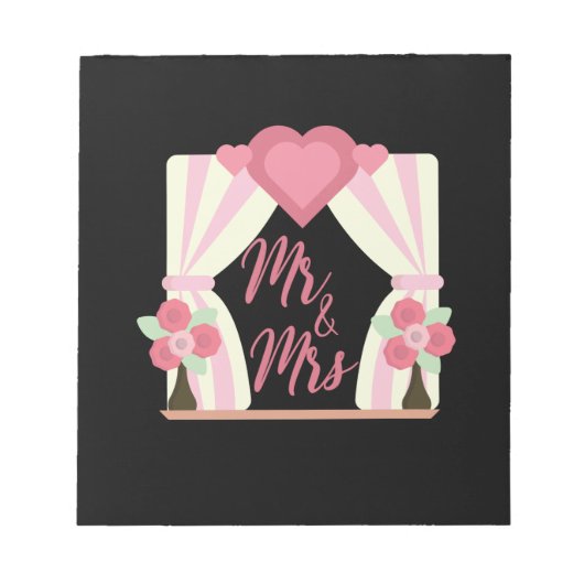 Hochzeit Mr. and Mrs. Notizblock (Vorderseite)