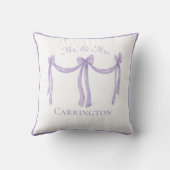 Hochzeit Mr. & Mrs. Keepake Name Lila Elegant Kissen (Rückseite)