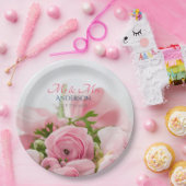 Hochzeit Mr. & Mrs., Nachname, Datum Ihres Fotos Pappteller (Party)