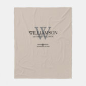 Hochzeit Mutter der Bride Geschenkschrift Monogram Fleecedecke (Vorderseite)