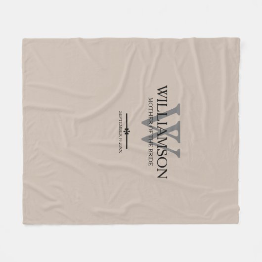 Hochzeit Mutter der Bride Geschenkschrift Monogram Fleecedecke (Vorderseite (Horizontal))