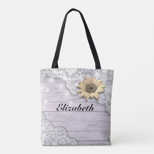 Hochzeit Mutter der Bride Lace Sonnenblumenwald Tasche (Rückseite)