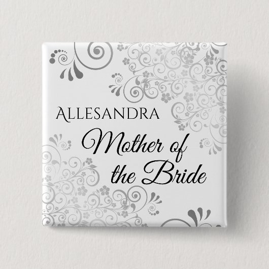 Hochzeit Mutter des Braunamenstempels Silver Button (Vorderseite)