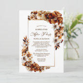 Hochzeit nach dem Party Burnt Orange Empfang Einladung (Stehend Vorderseite)