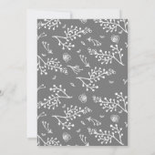 Hochzeit nach dem Party Einladung Graue Blütenankü (Rückseite)