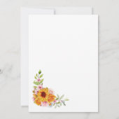 Hochzeit nach dem Party Sonnenblume Rosa Empfang Einladung (Rückseite)