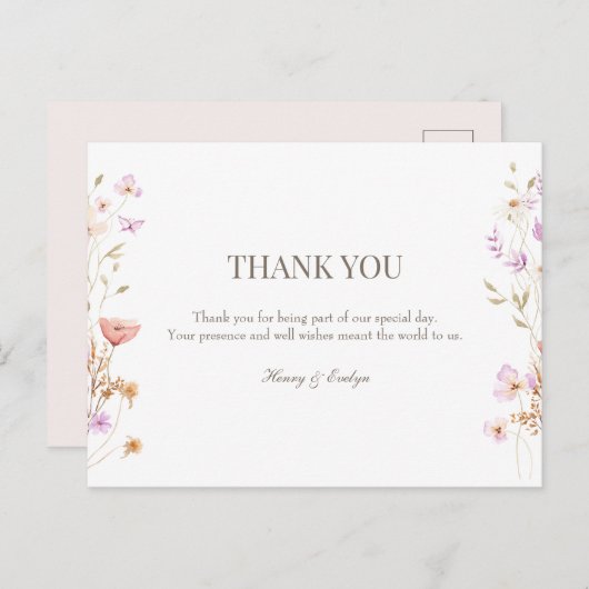 Hochzeit nach der Karte danke (Vorne/Hinten)