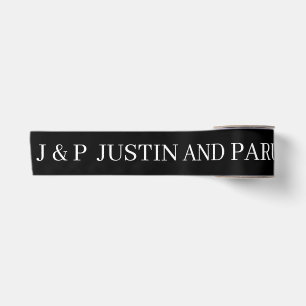 HOCHZEIT NAME EINFACH STILVOLL MODERN ELEGAN BLACK SATINBAND
