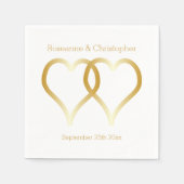 Hochzeit Napkins Gold Hearts Serviette (Vorderseite)
