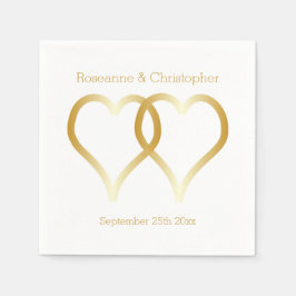 Hochzeit Napkins Gold Hearts Serviette