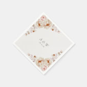 Hochzeit Napkins mit Peonies und Rose Serviette (Ecke)