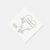 Hochzeit Napkins Silberherz-Schmetterlinge Serviette (Ecke)
