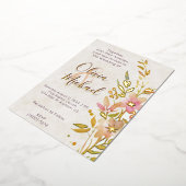 Hochzeit natürlicher Wildblumen Folieneinladung (Gedreht)