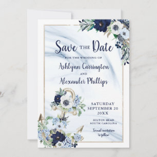 Hochzeit Nautic Anchor Floral SAVE THE DATE