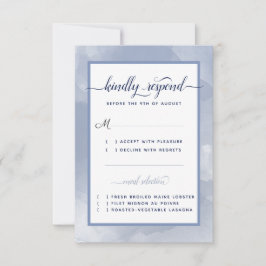 Hochzeit #Nautical Navy Steel Blue Watercolor Even RSVP Karte
