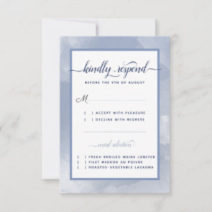 Hochzeit #Nautical Navy Steel Blue Watercolor Even RSVP Karte