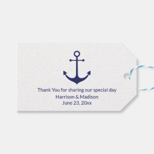 Hochzeit nautische Anker Marine blaue Gefälligkeit Geschenkanhänger