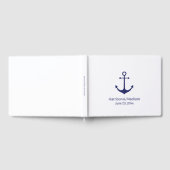 Hochzeit nautischer Anker blau weiß elegant Gästebuch (Voll)
