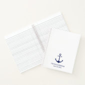 Hochzeit nautischer Anker Marine blau, elegant gu Notizblock (Innenseite)