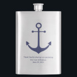 Hochzeit nautischer Ankermarineblau Flachmann<br><div class="desc">Hochzeit nautische Ankernacht blauen Geschenk bevorzugt Flask,  Flaschen Moderne minimalistisch elegante Design Karo personalisierbaren Text die Erholung der Sammlung für Favoriten,  Geschenketiketten,  Aufkleber,  Siegel,  Etiketten,  Party-Vorräte,  Geschenktaschen,  Geschenkboxen,  Karten,  etc ideal für Seebadestrand Küste Stil Hochzeiten</div>