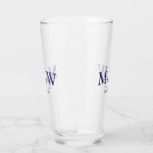 Hochzeit nautischer Ankermarineblau-Monogramm-Favo Glas (Links)